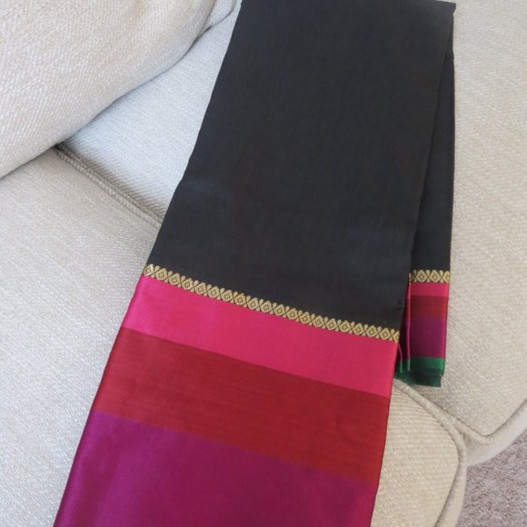 Black Matka Silk Saree - Picture 4 of 6